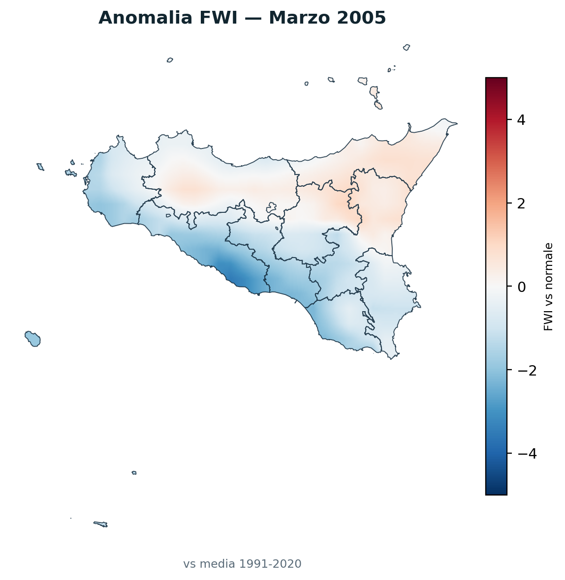 Anomalia vs normale Marzo 2005