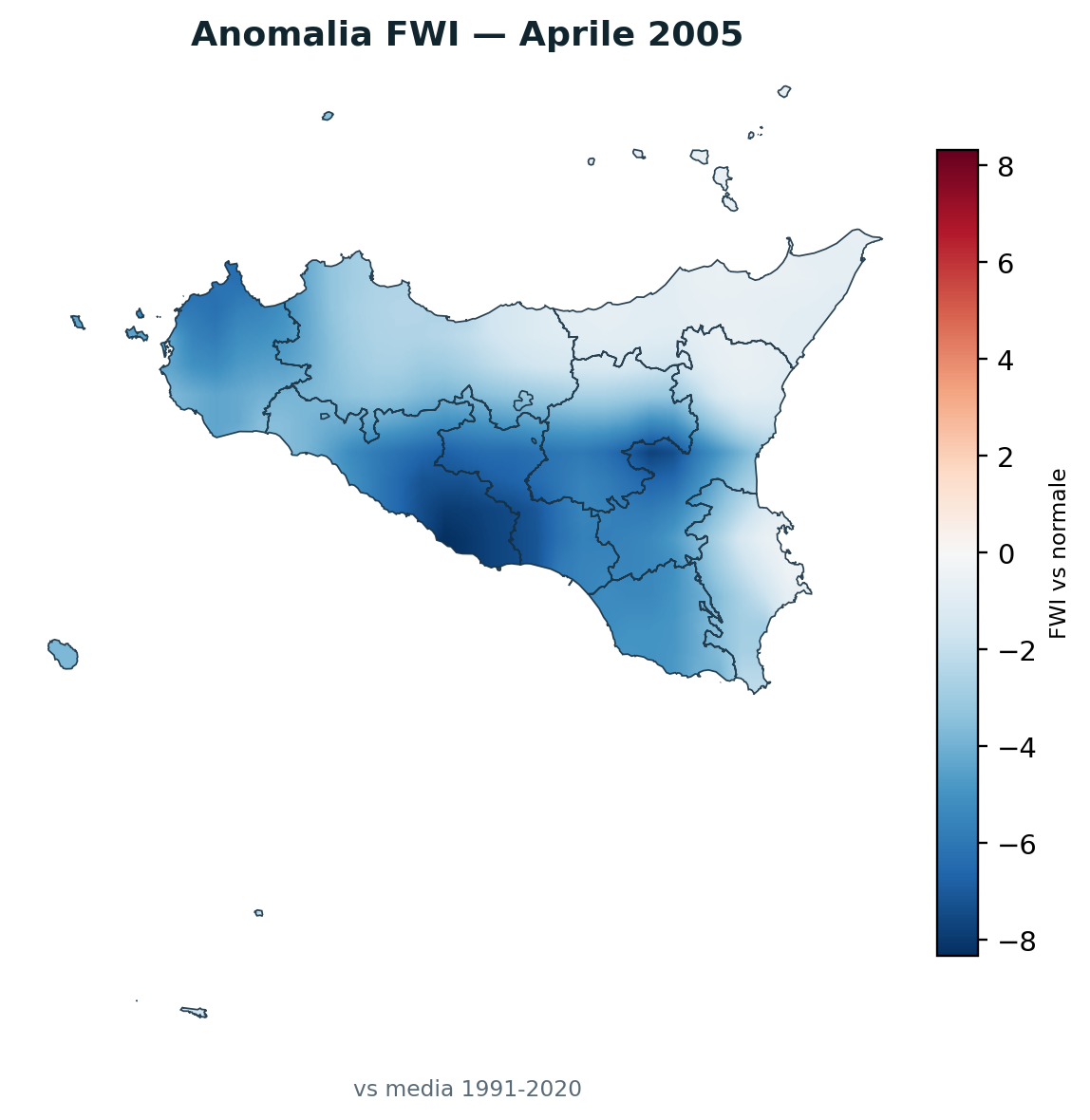 Anomalia vs normale Aprile 2005