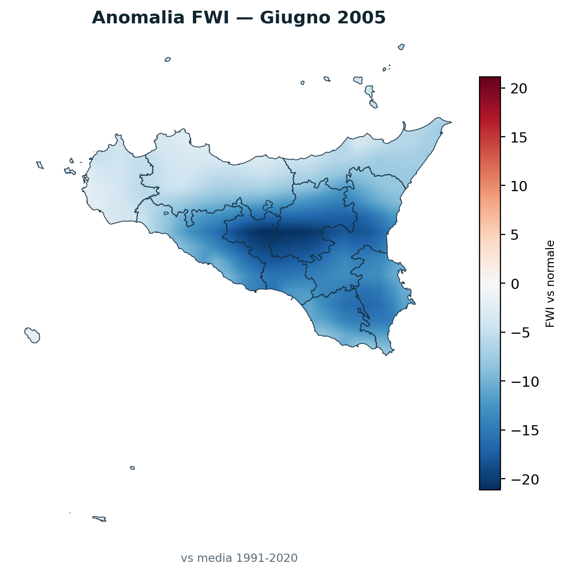 Anomalia vs normale Giugno 2005
