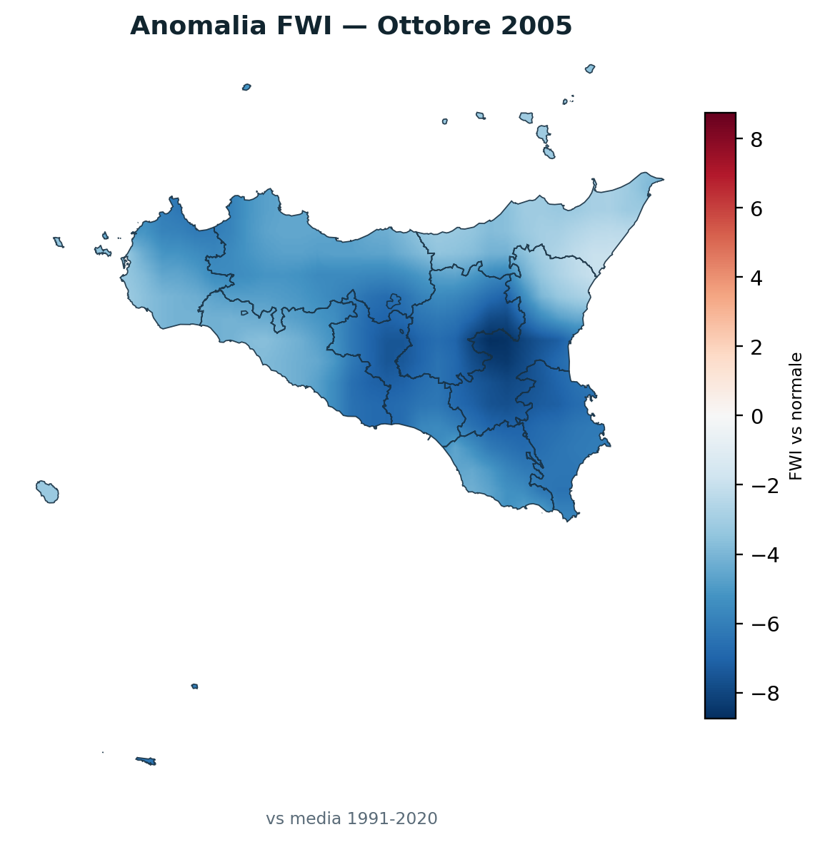 Anomalia vs normale Ottobre 2005