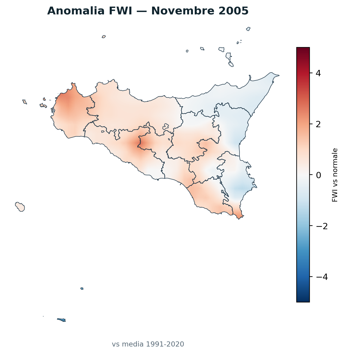 Anomalia vs normale Novembre 2005
