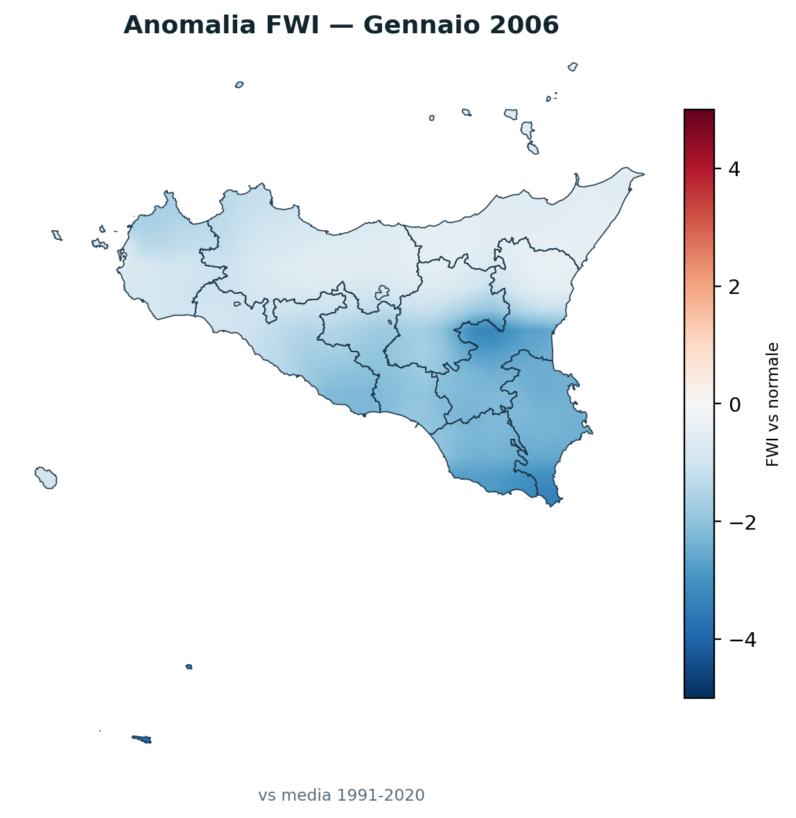 Anomalia vs normale Gennaio 2006