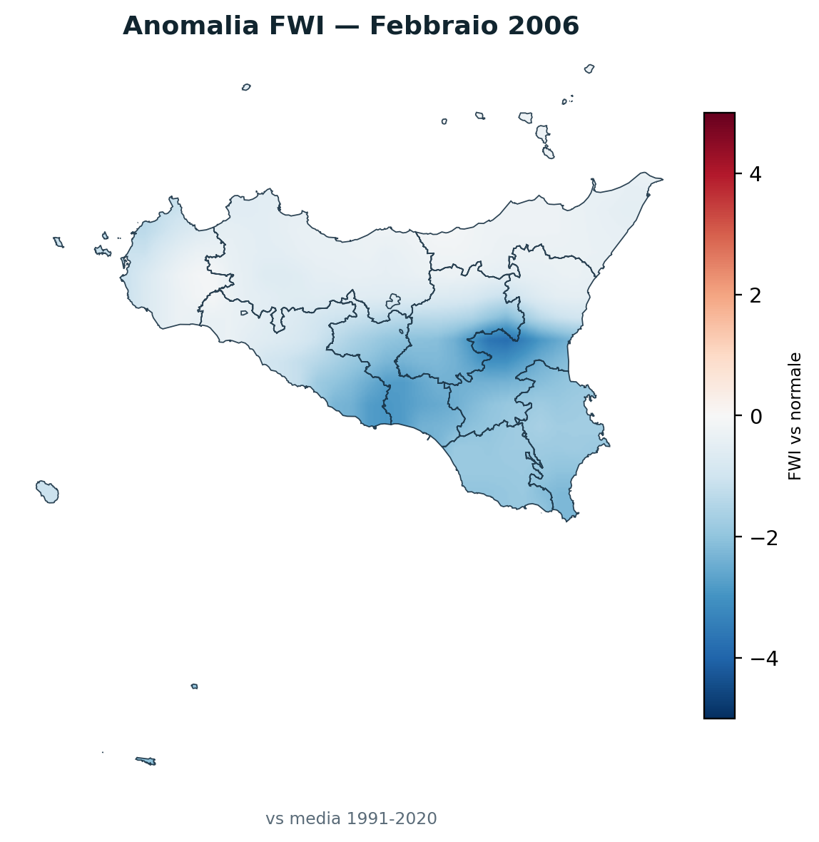 Anomalia vs normale Febbraio 2006