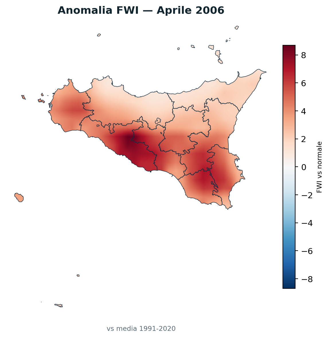 Anomalia vs normale Aprile 2006