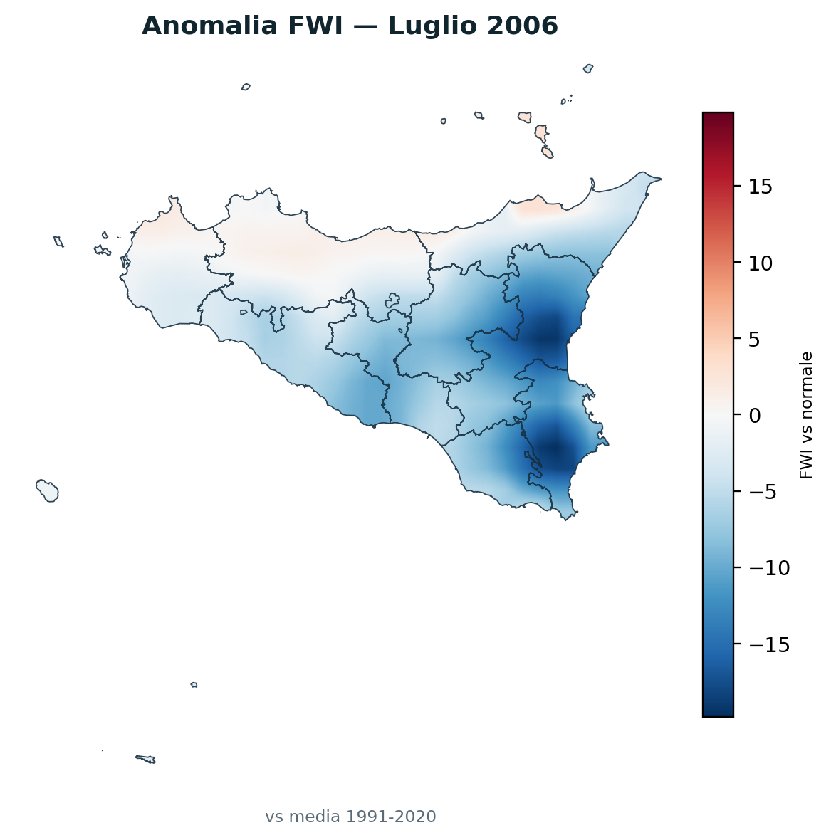 Anomalia vs normale Luglio 2006
