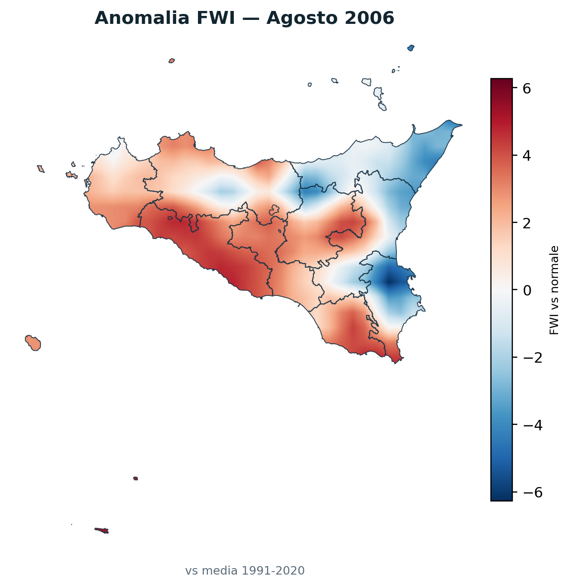Anomalia vs normale Agosto 2006