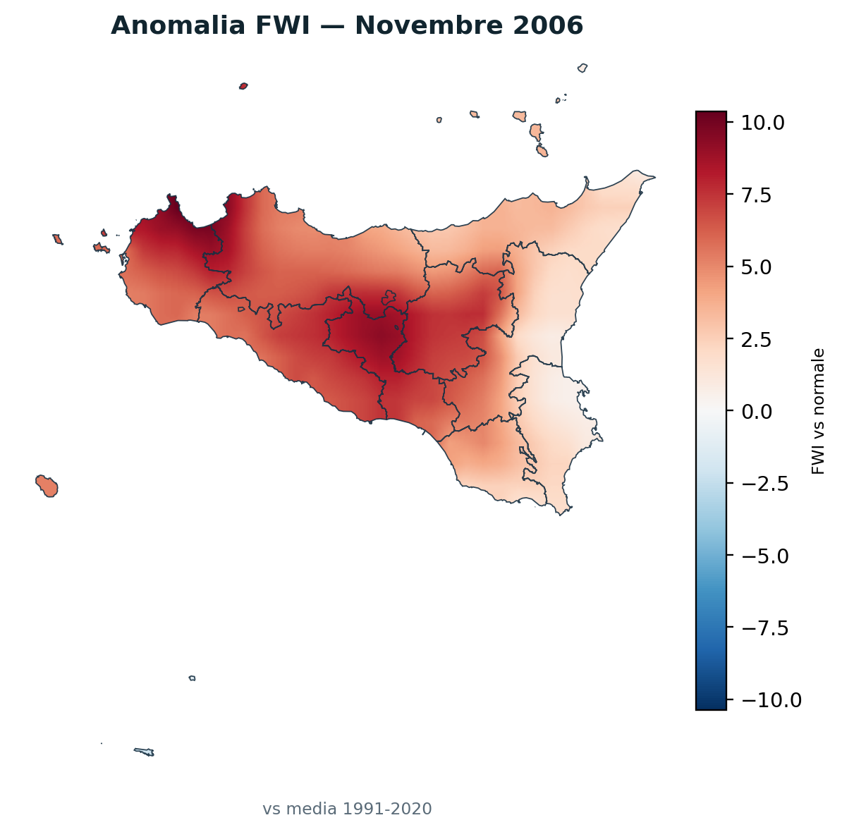 Anomalia vs normale Novembre 2006