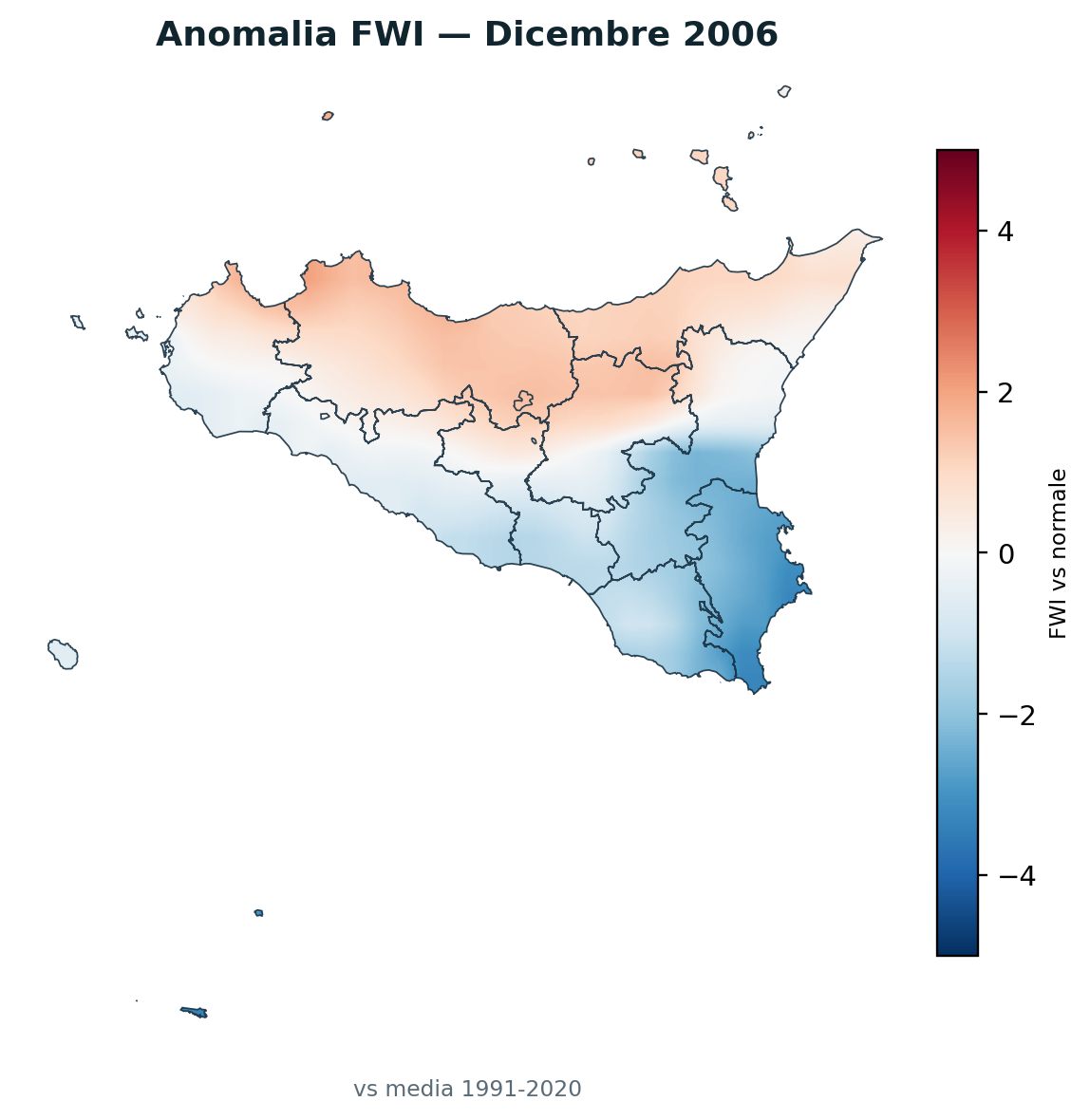 Anomalia vs normale Dicembre 2006