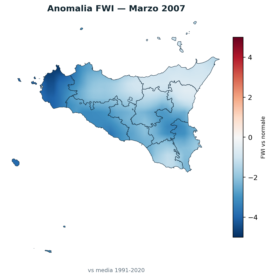 Anomalia vs normale Marzo 2007