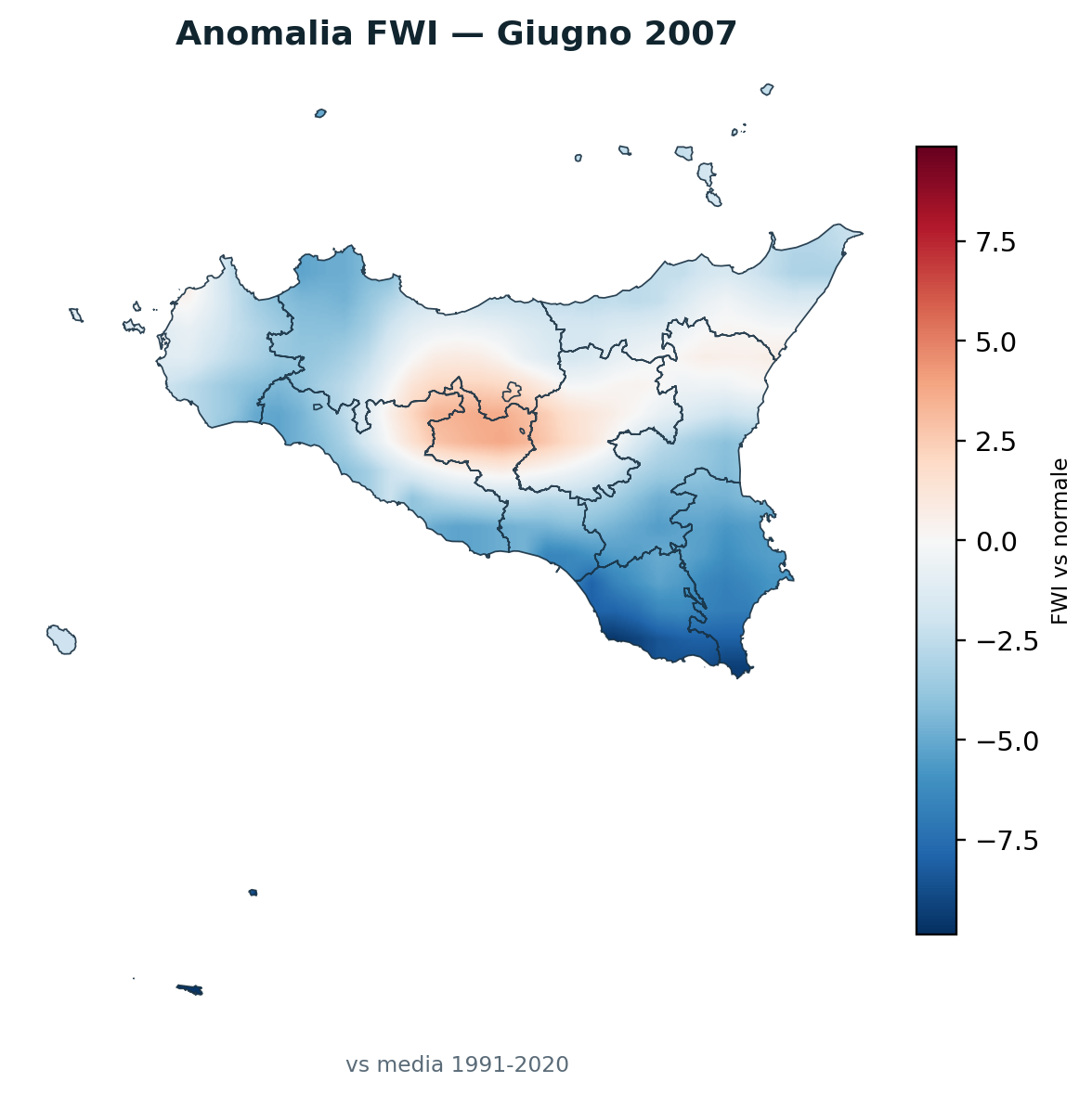 Anomalia vs normale Giugno 2007