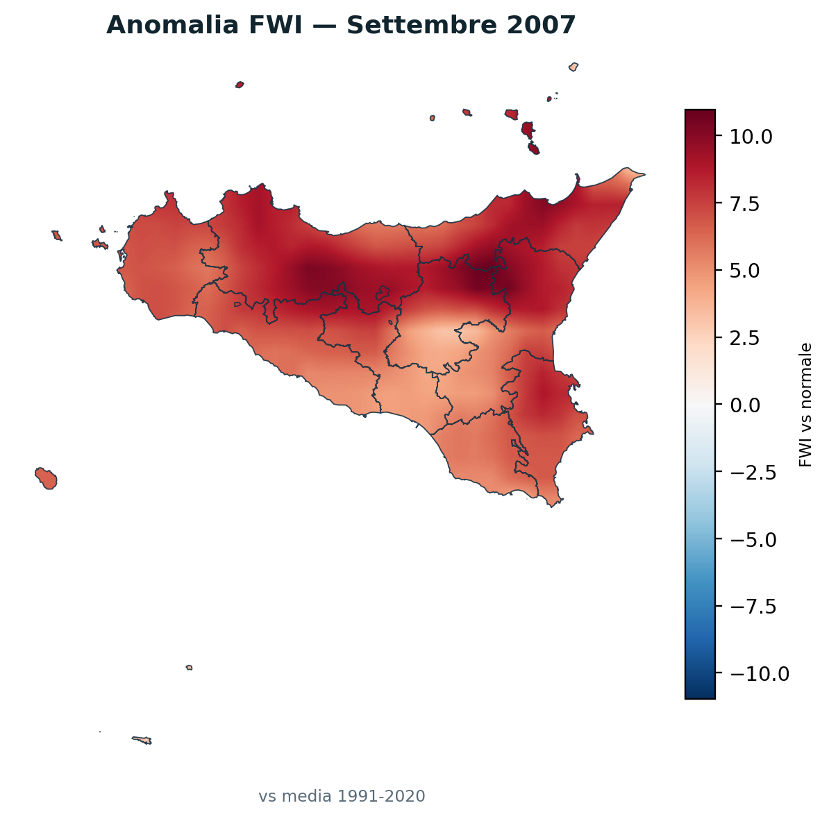 Anomalia vs normale Settembre 2007