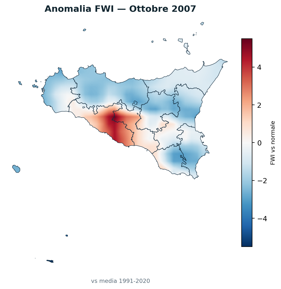 Anomalia vs normale Ottobre 2007