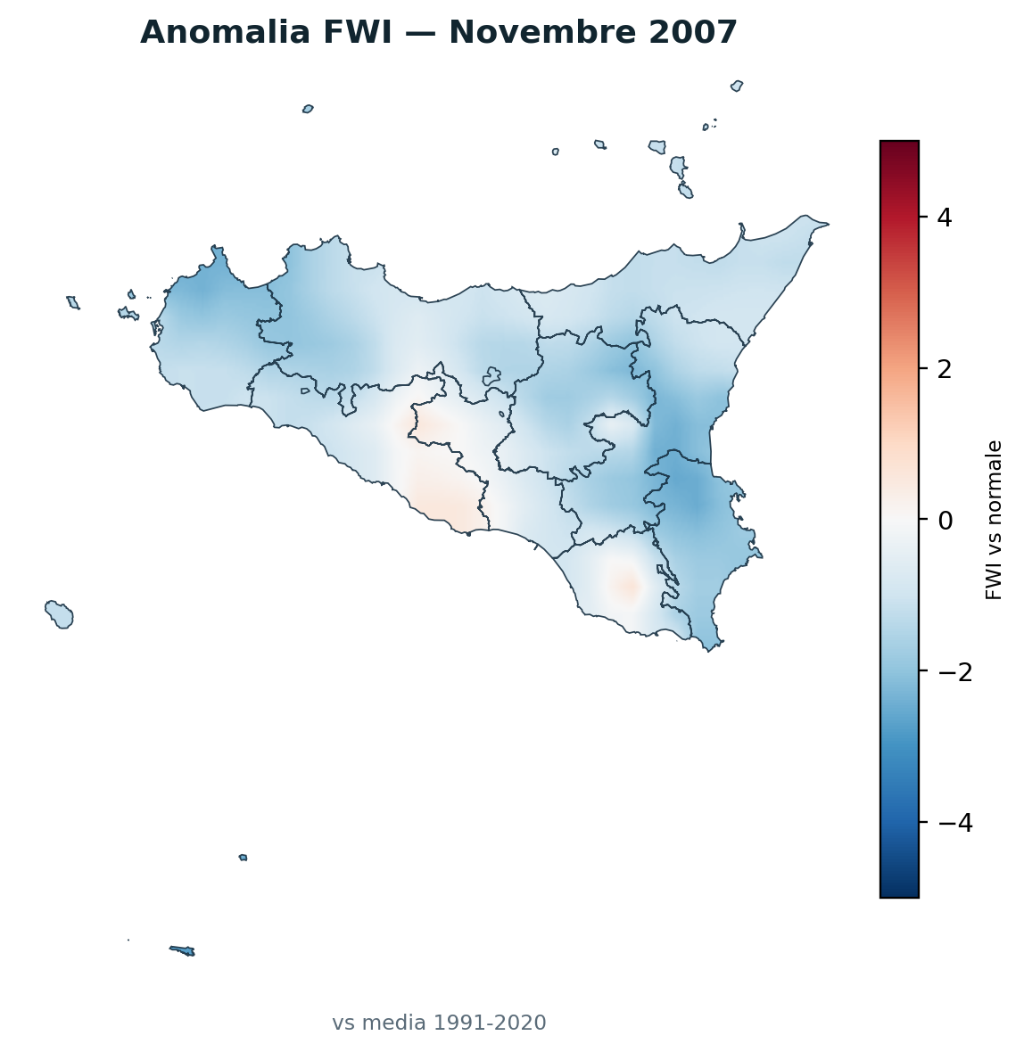 Anomalia vs normale Novembre 2007