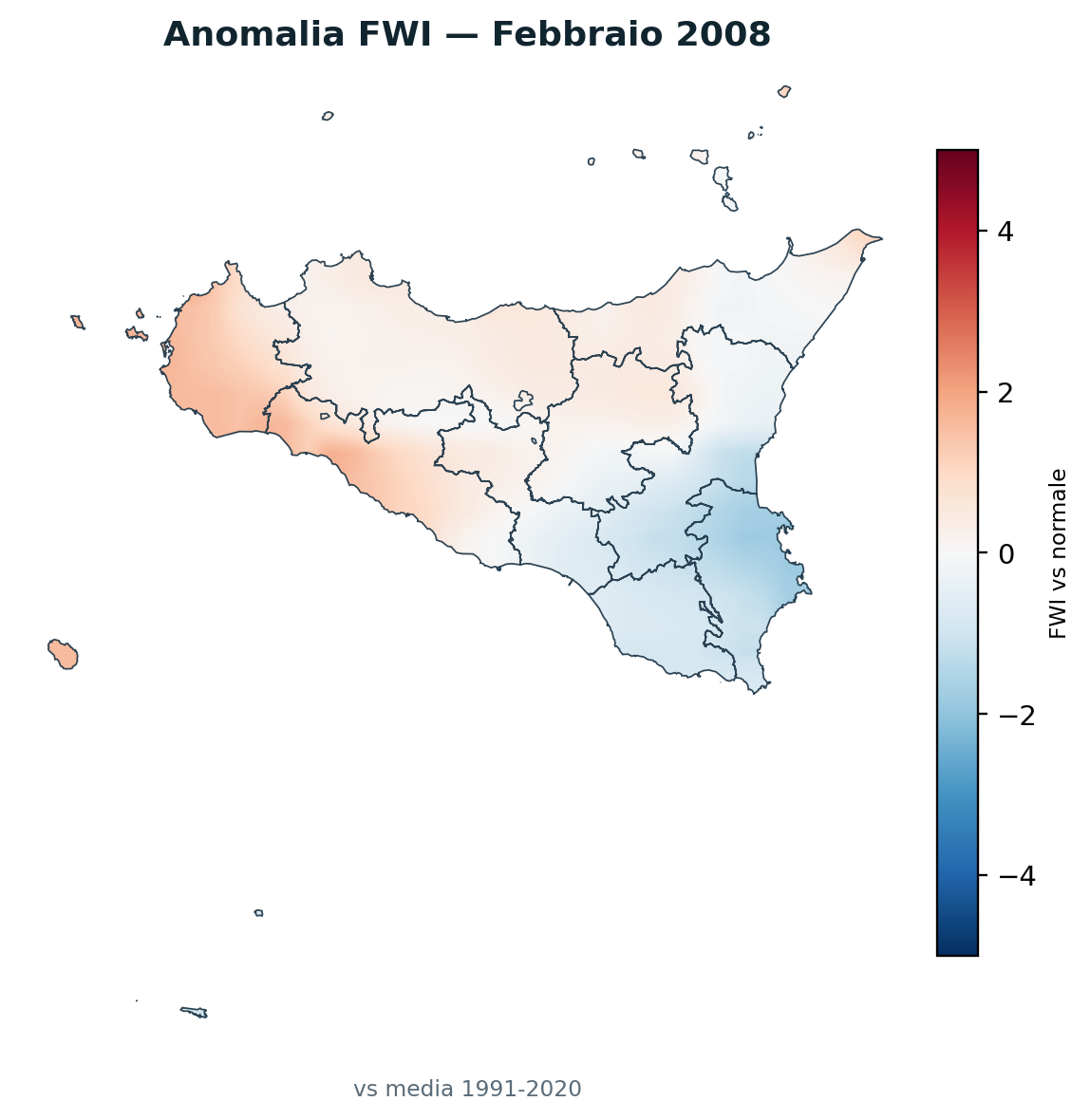 Anomalia vs normale Febbraio 2008