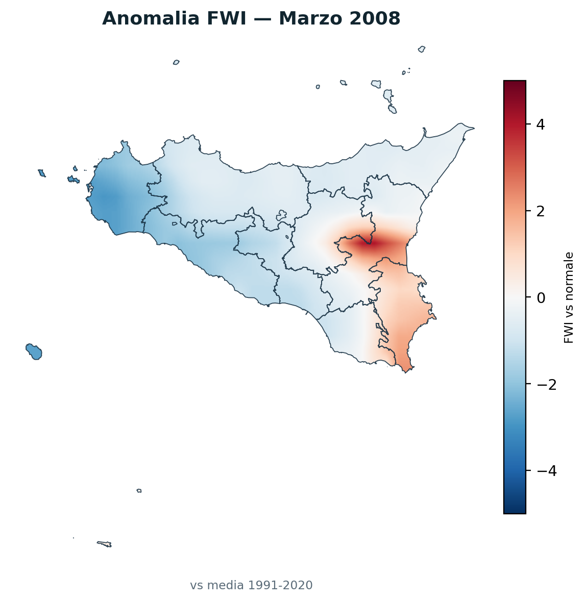 Anomalia vs normale Marzo 2008