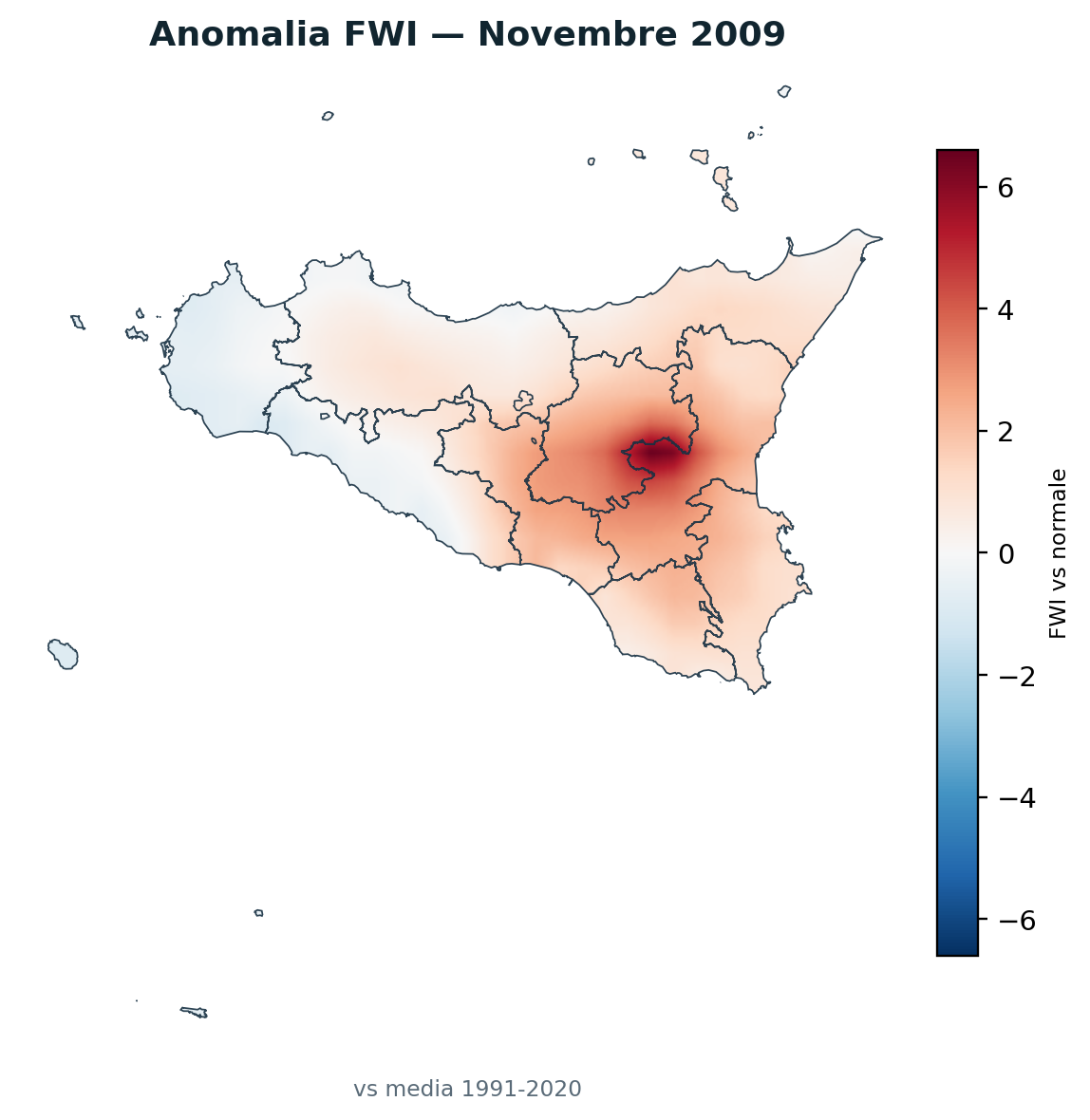 Anomalia vs normale Novembre 2009