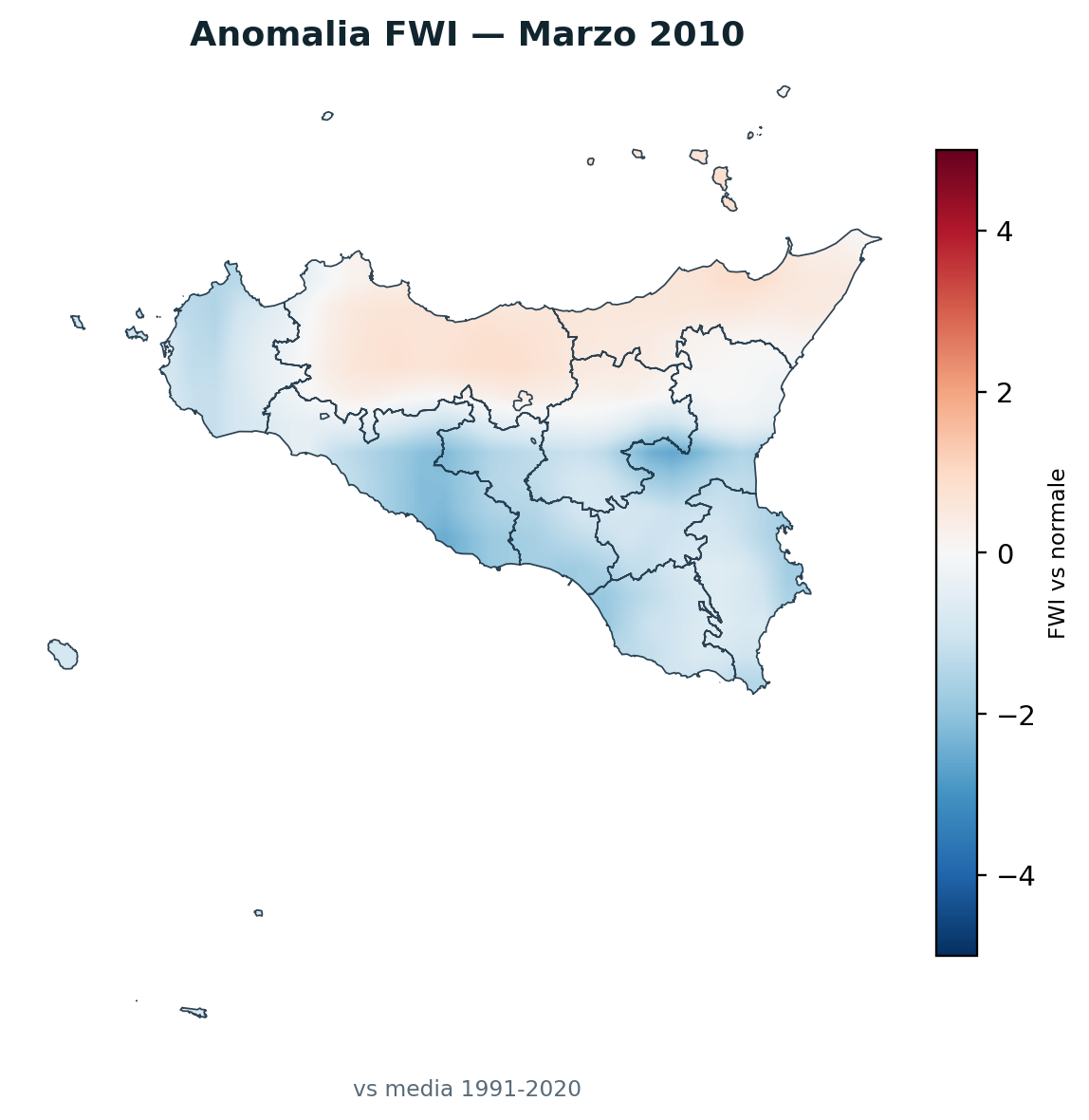 Anomalia vs normale Marzo 2010