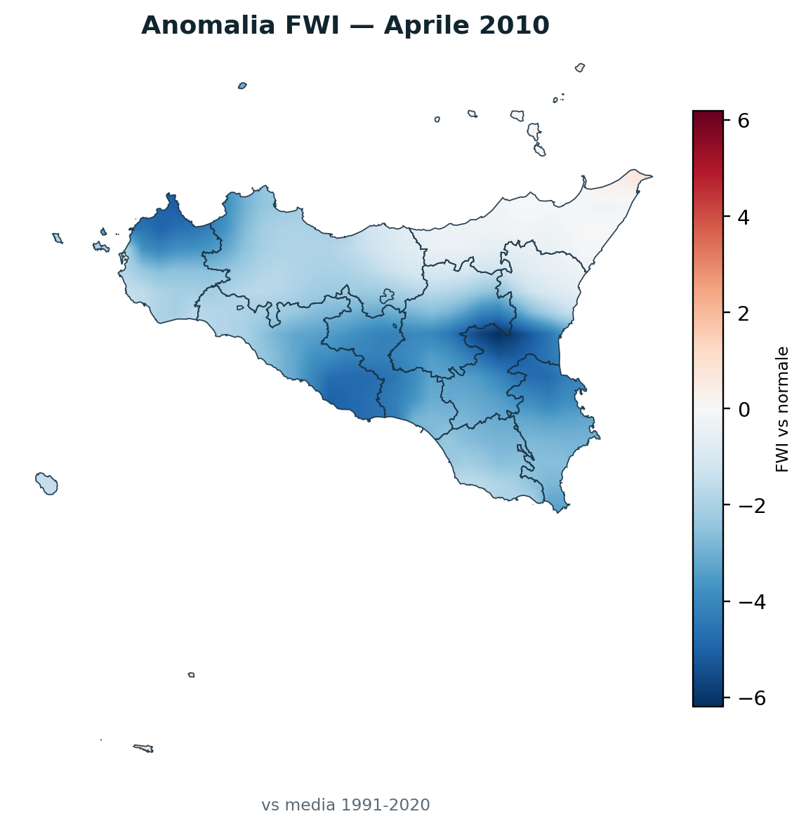 Anomalia vs normale Aprile 2010