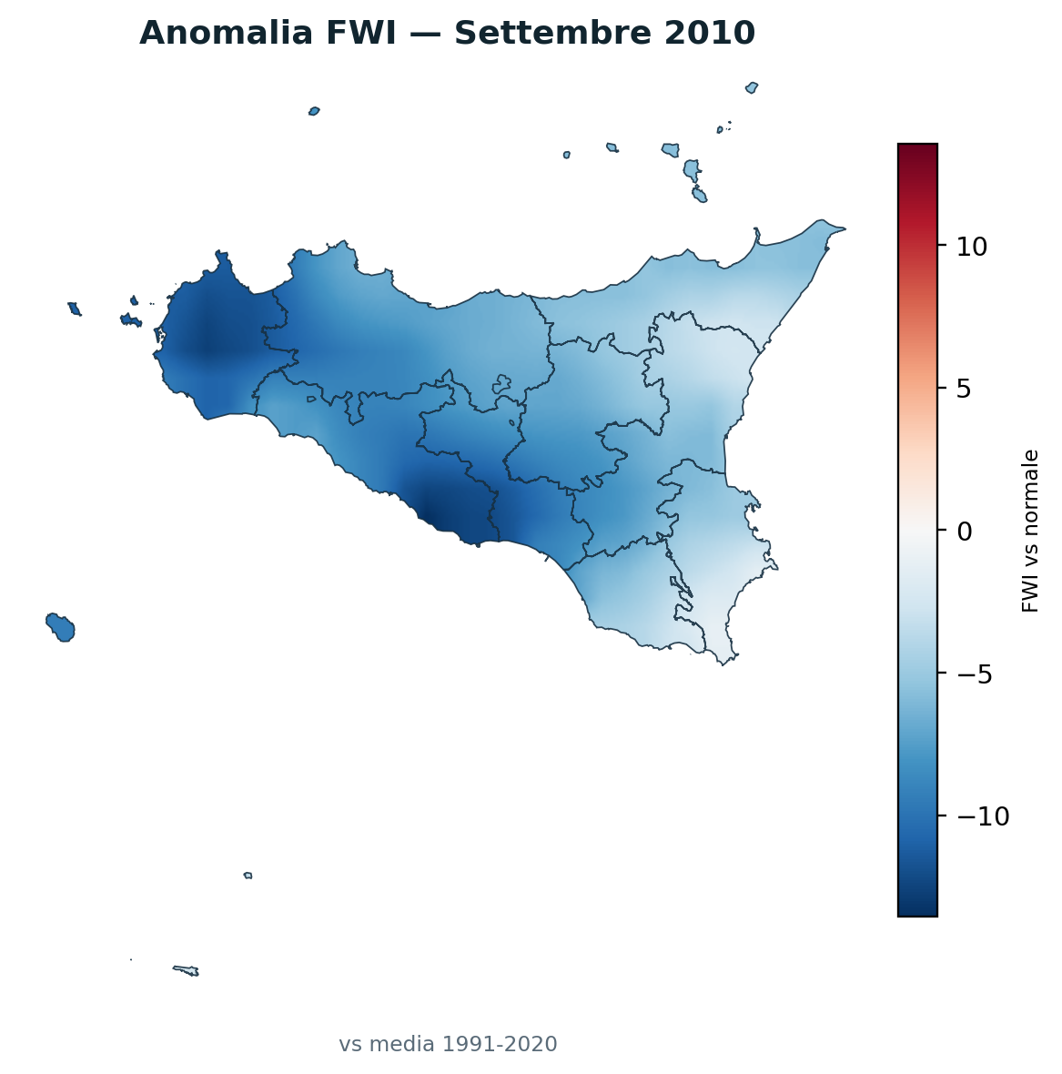 Anomalia vs normale Settembre 2010