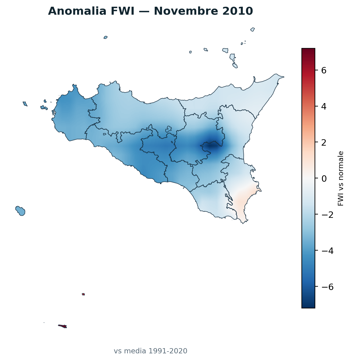 Anomalia vs normale Novembre 2010