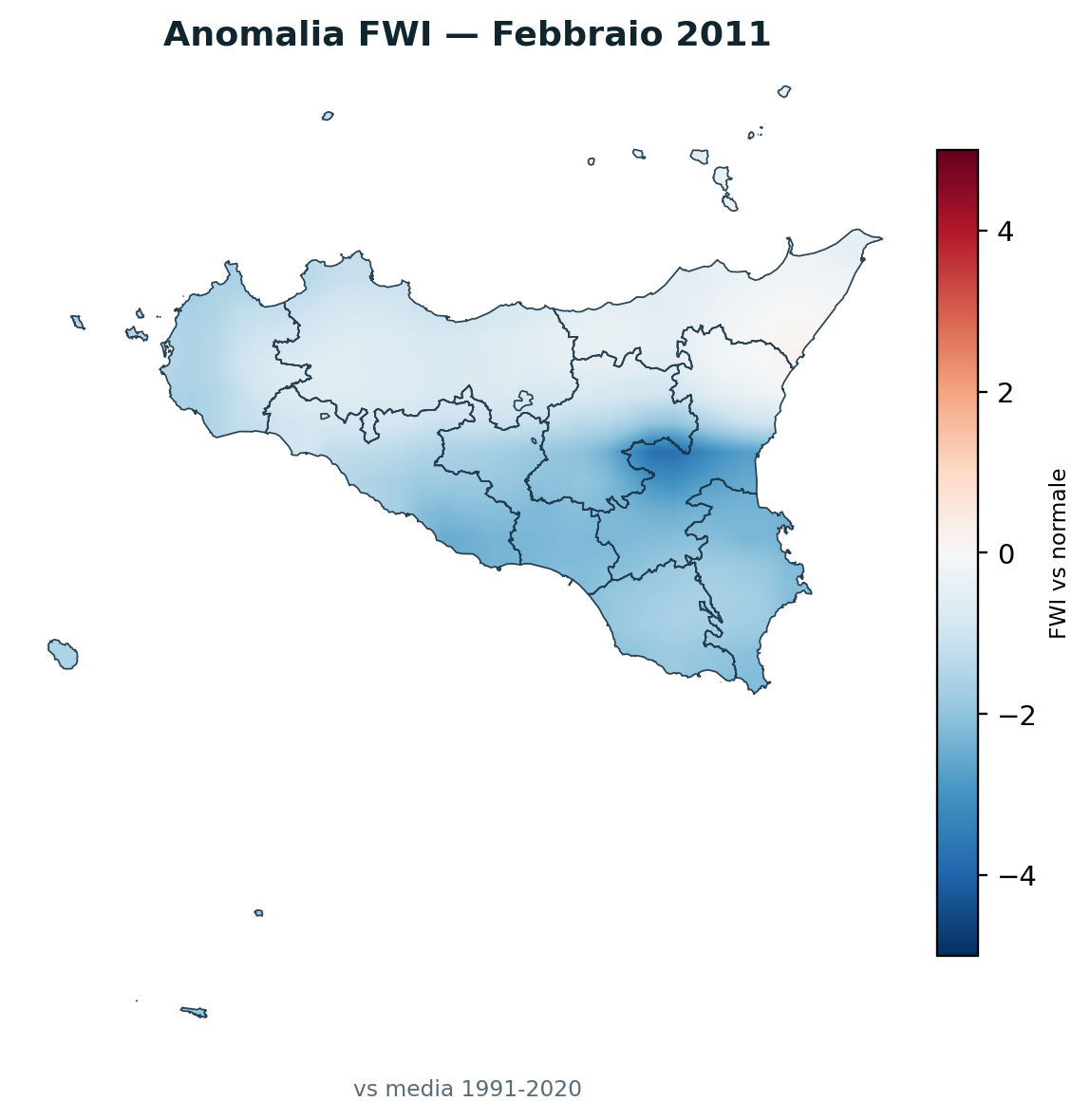 Anomalia vs normale Febbraio 2011