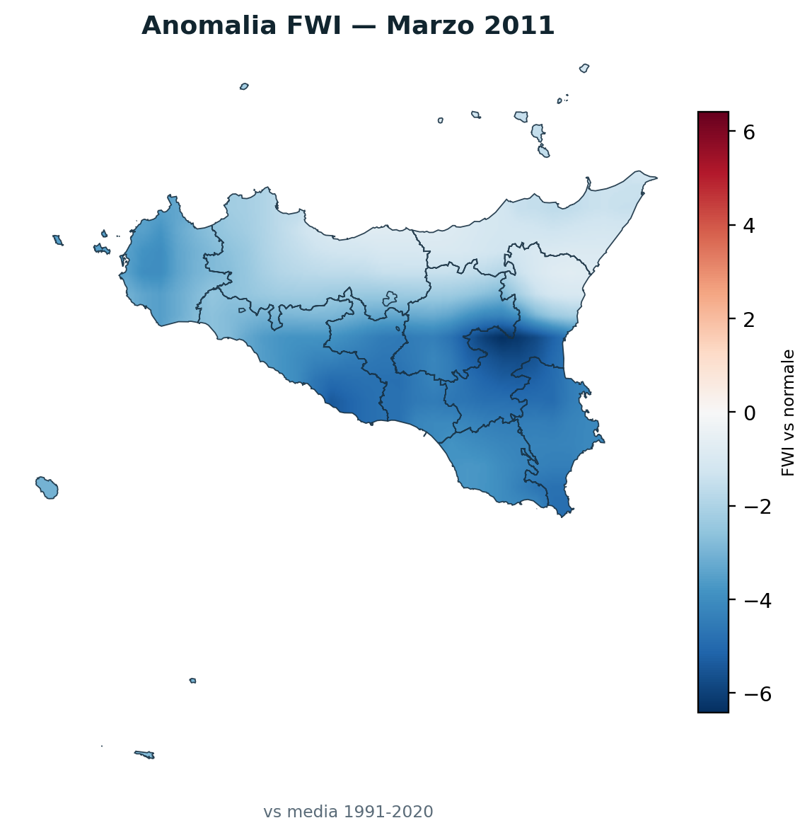 Anomalia vs normale Marzo 2011