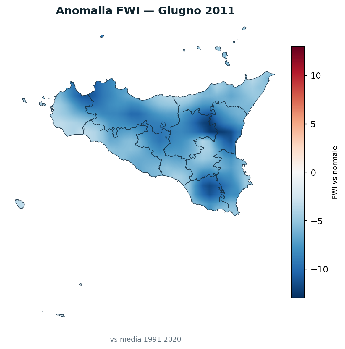 Anomalia vs normale Giugno 2011