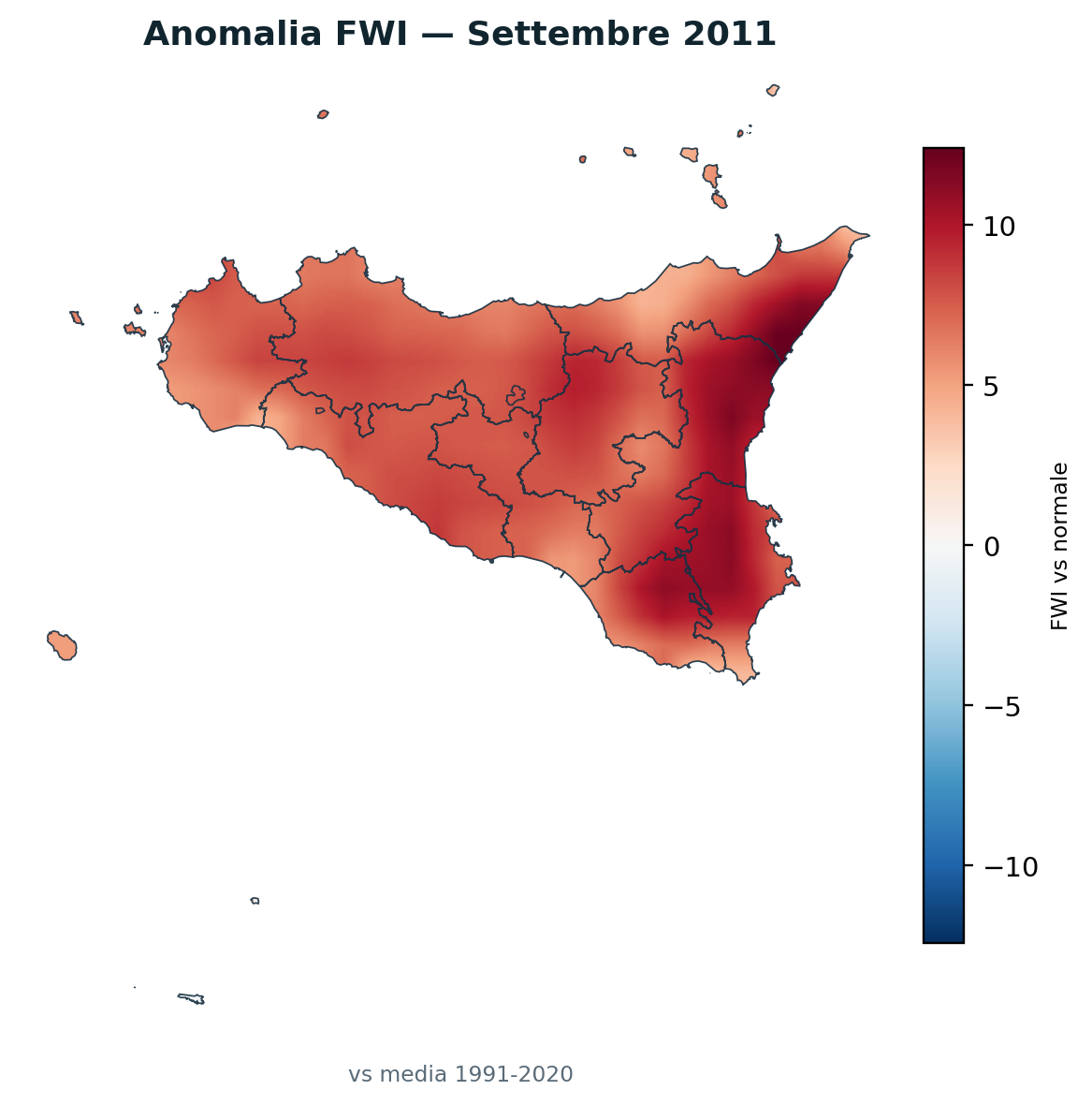 Anomalia vs normale Settembre 2011