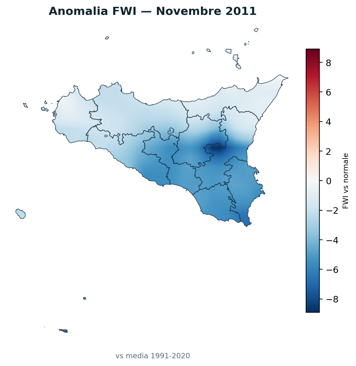 Anomalia vs normale Novembre 2011