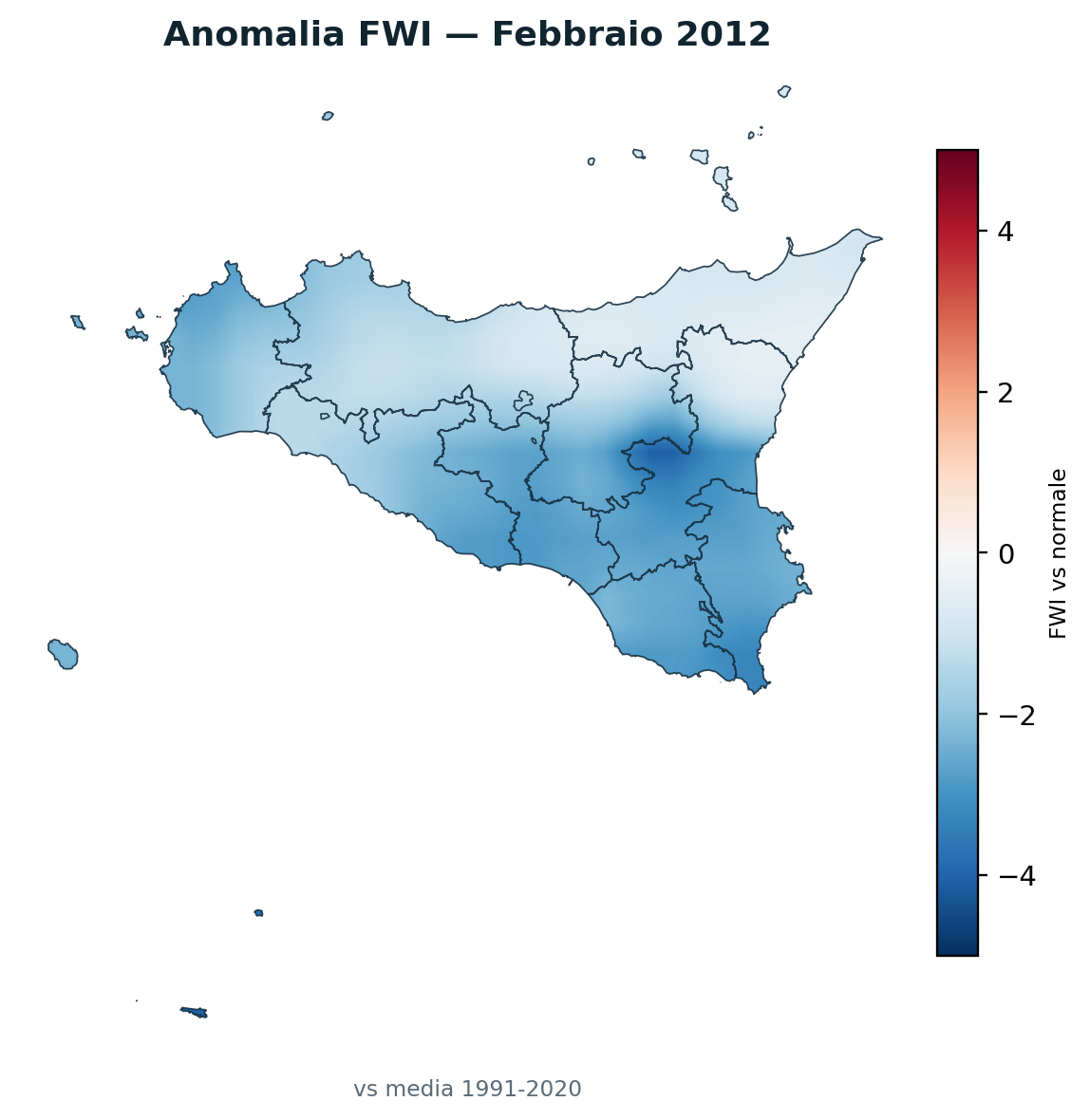 Anomalia vs normale Febbraio 2012