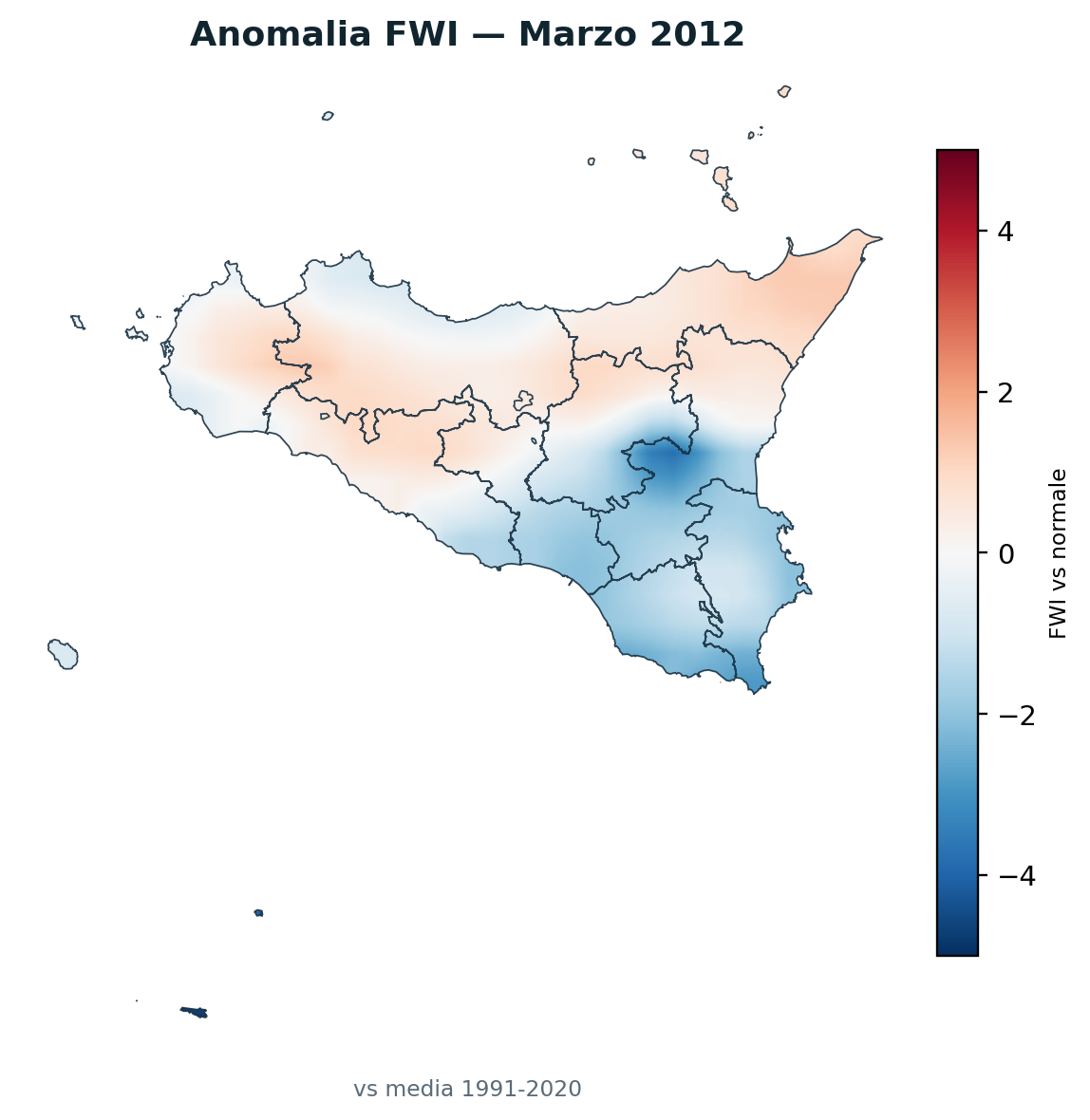 Anomalia vs normale Marzo 2012