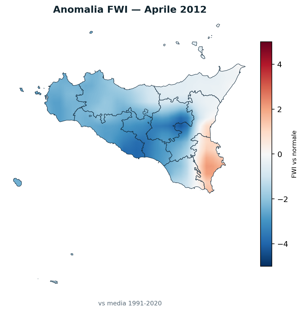 Anomalia vs normale Aprile 2012
