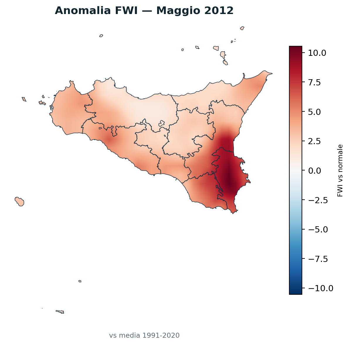 Anomalia vs normale Maggio 2012