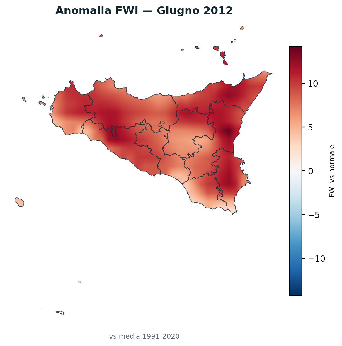 Anomalia vs normale Giugno 2012