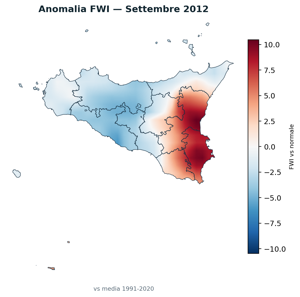 Anomalia vs normale Settembre 2012