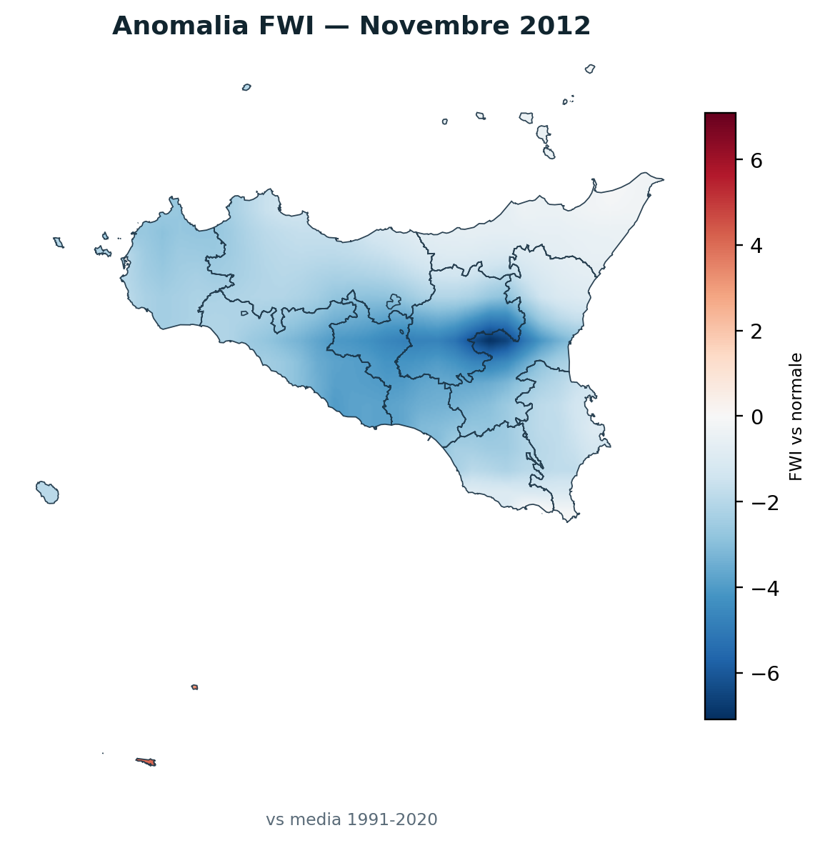 Anomalia vs normale Novembre 2012