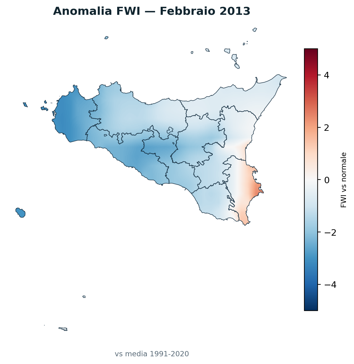 Anomalia vs normale Febbraio 2013