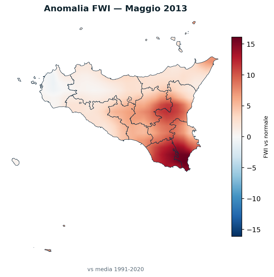 Anomalia vs normale Maggio 2013