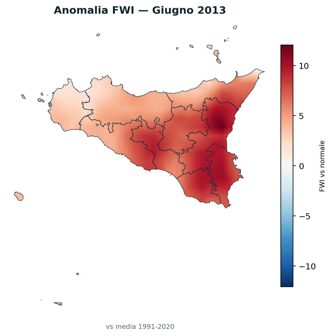 Anomalia vs normale Giugno 2013
