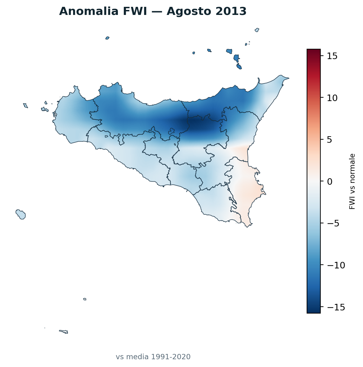Anomalia vs normale Agosto 2013