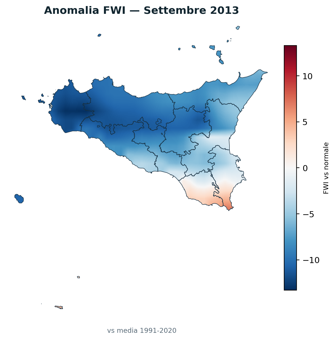 Anomalia vs normale Settembre 2013