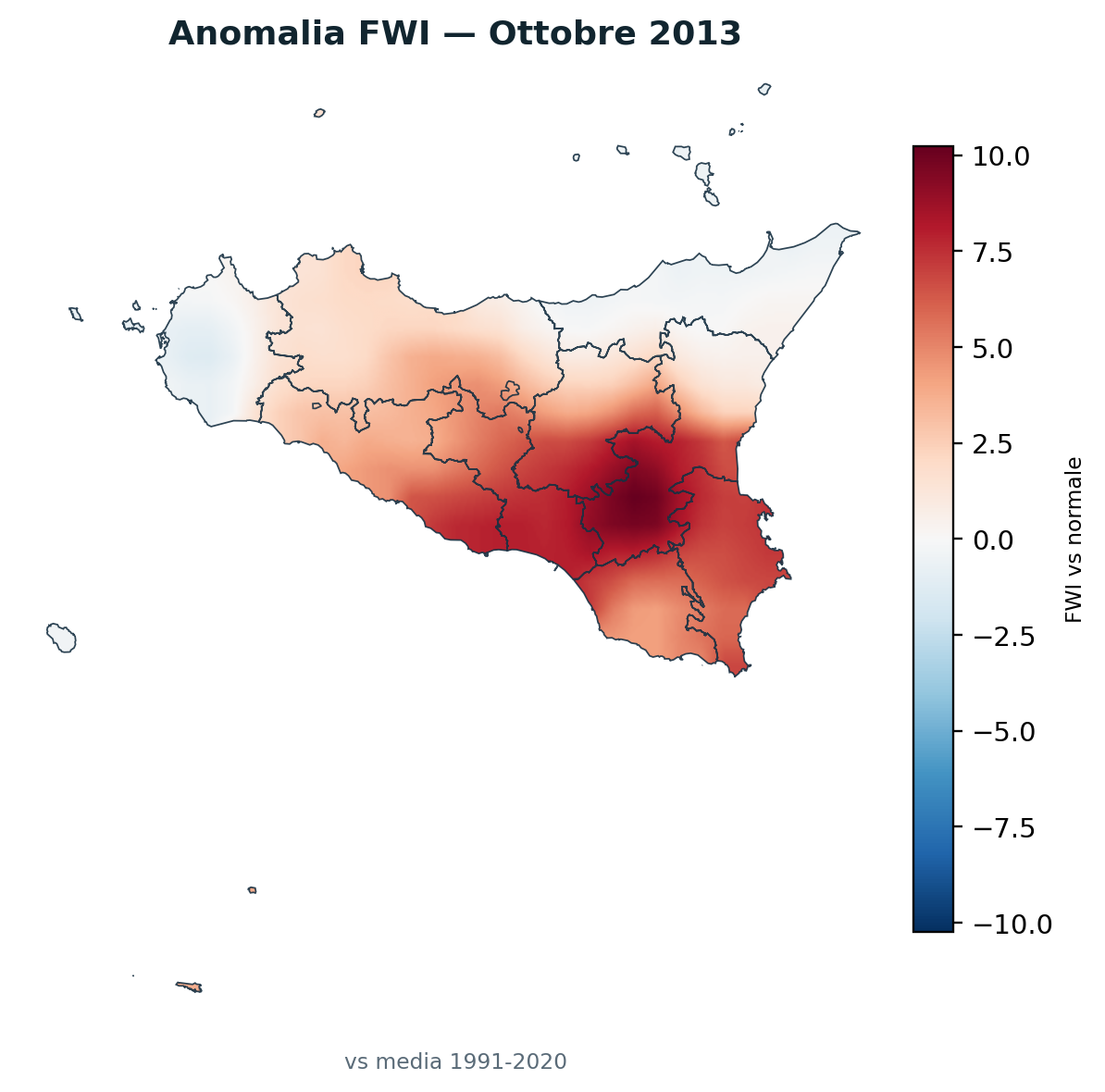 Anomalia vs normale Ottobre 2013
