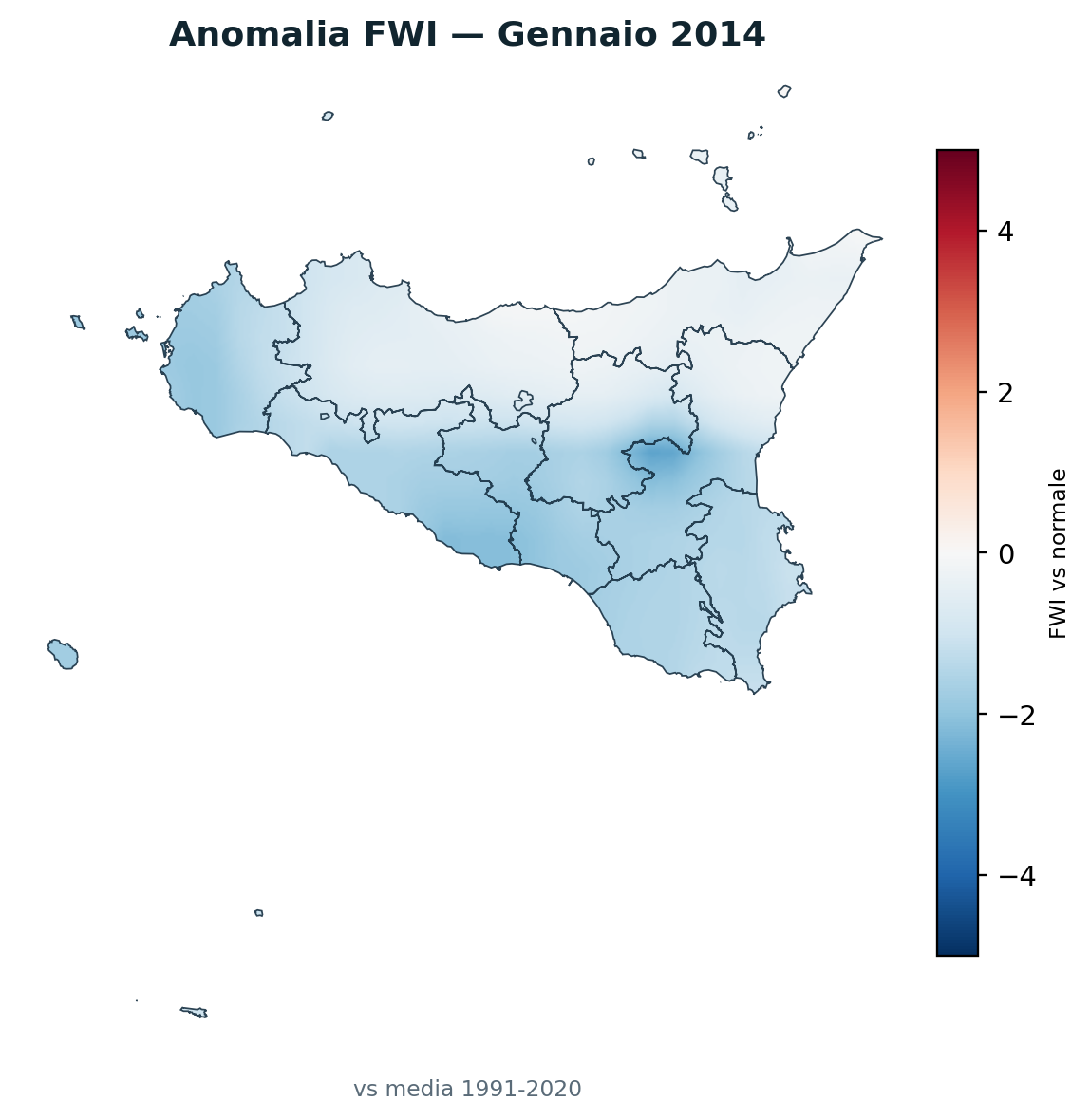Anomalia vs normale Gennaio 2014