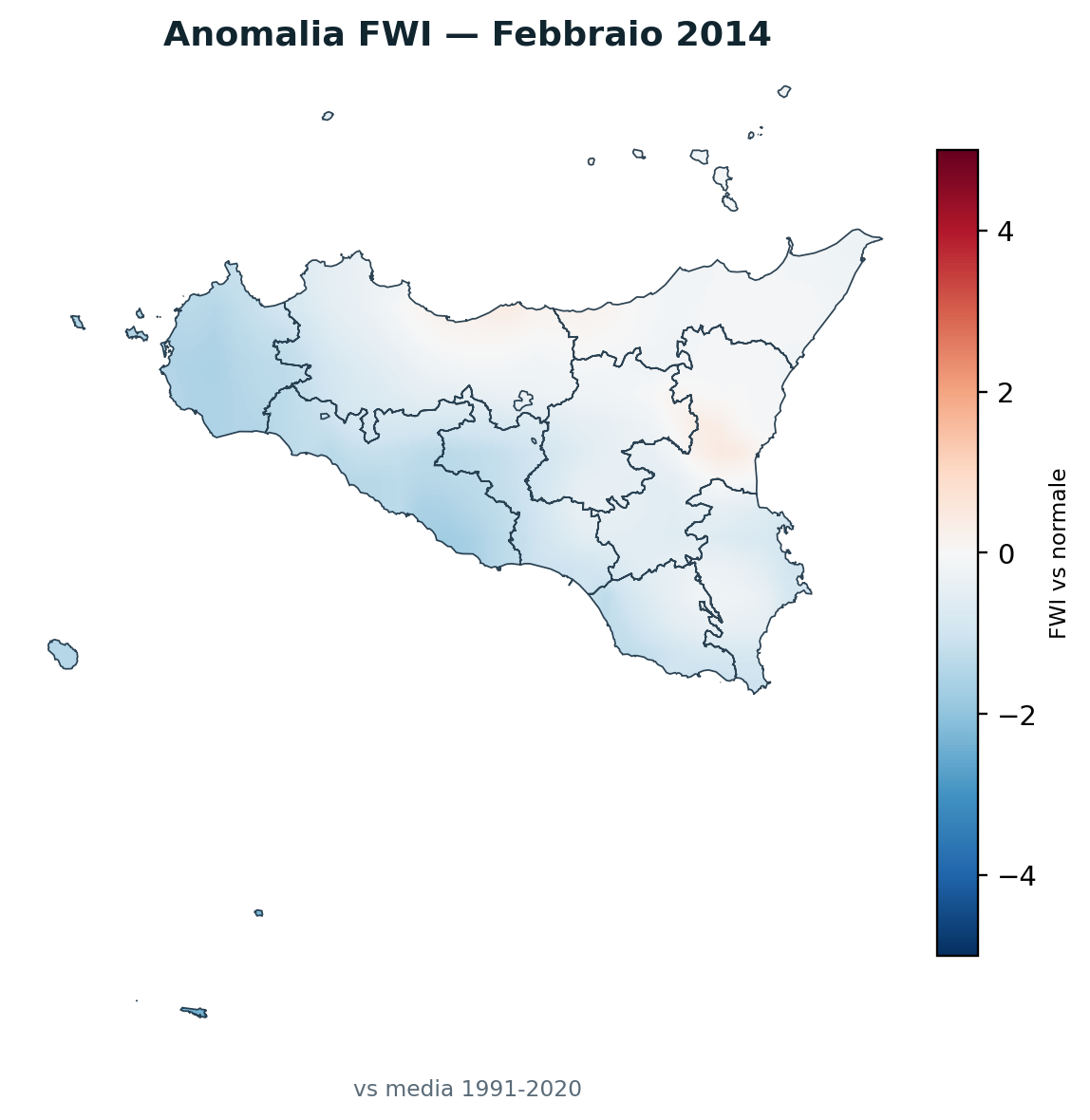 Anomalia vs normale Febbraio 2014