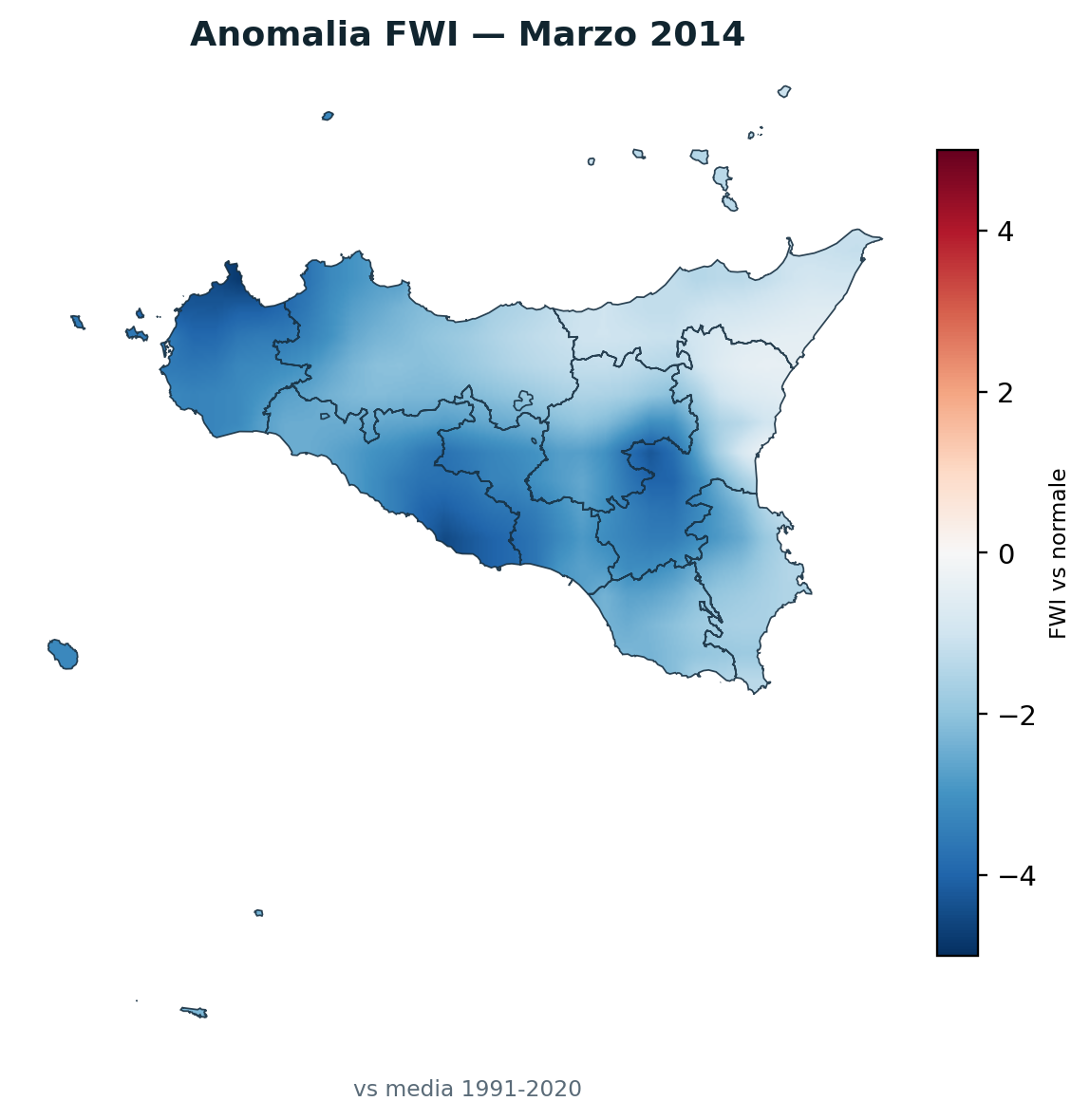 Anomalia vs normale Marzo 2014
