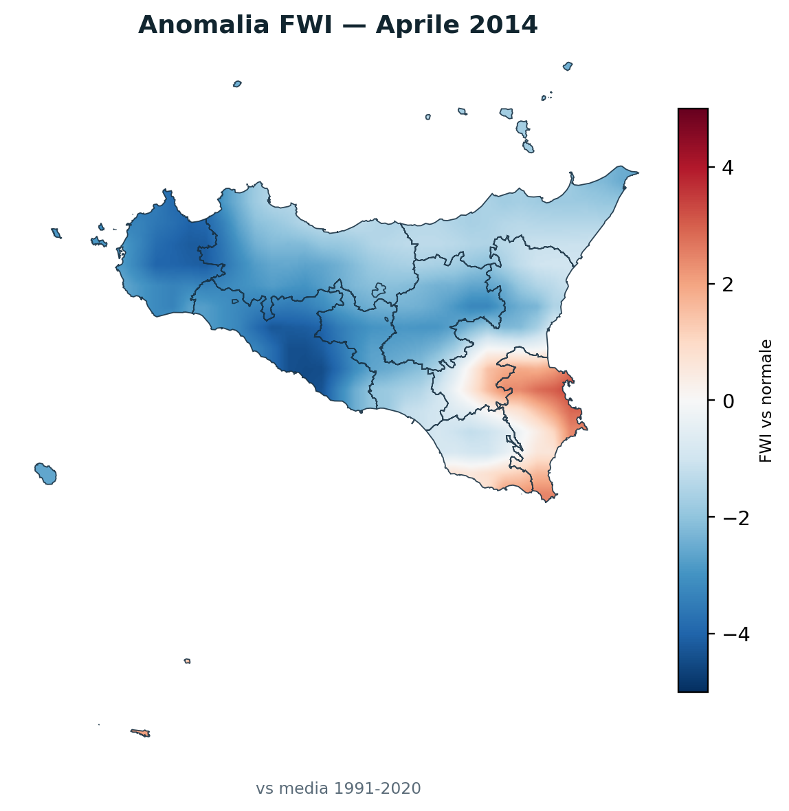 Anomalia vs normale Aprile 2014