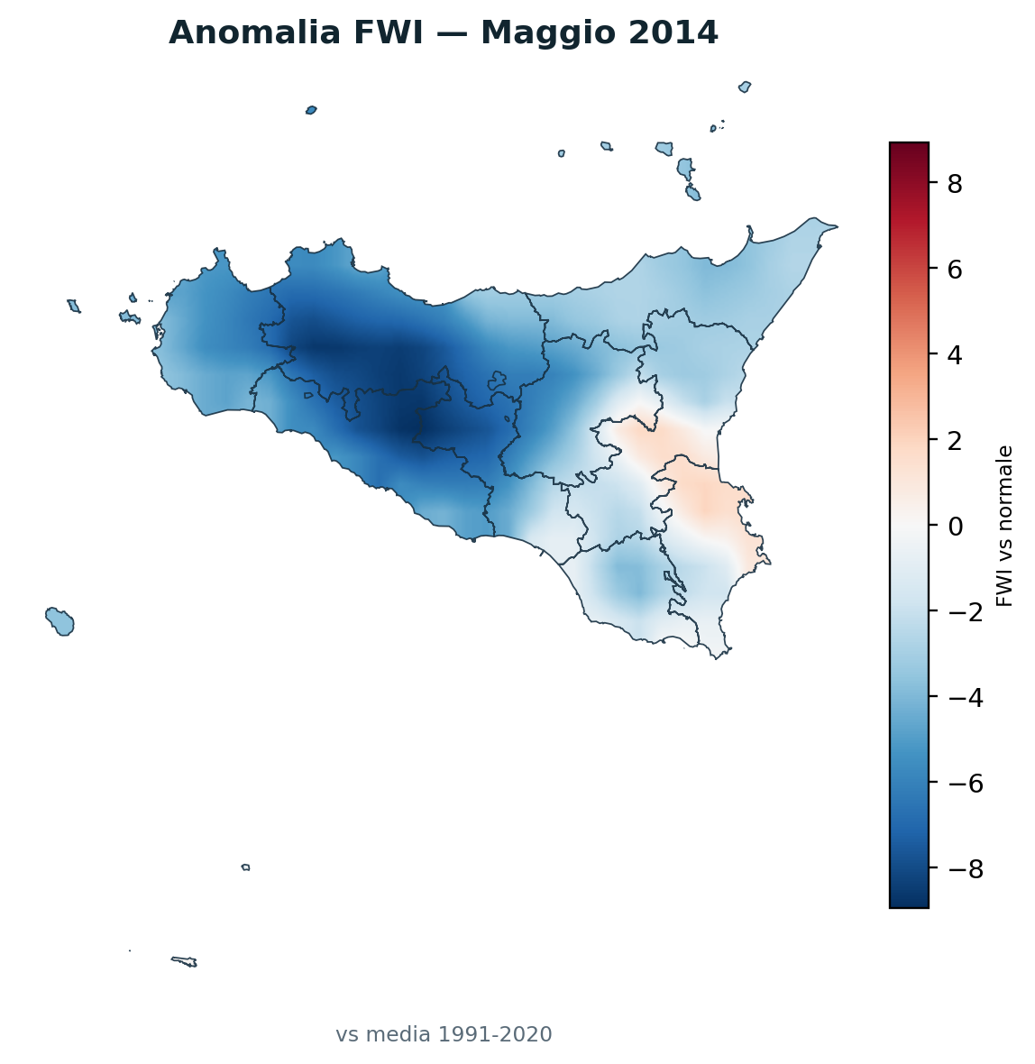 Anomalia vs normale Maggio 2014