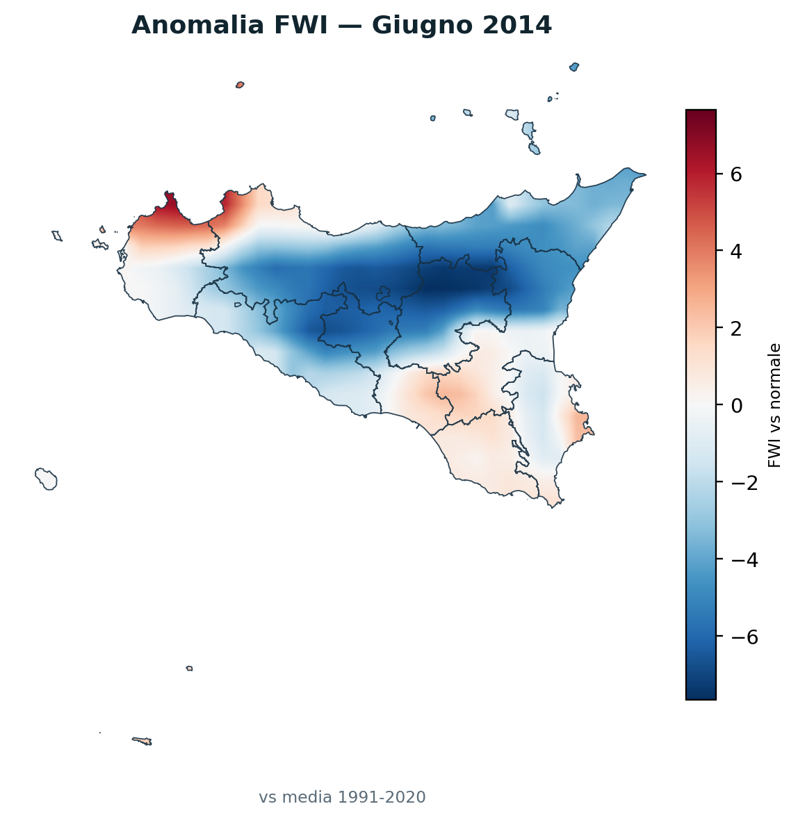 Anomalia vs normale Giugno 2014