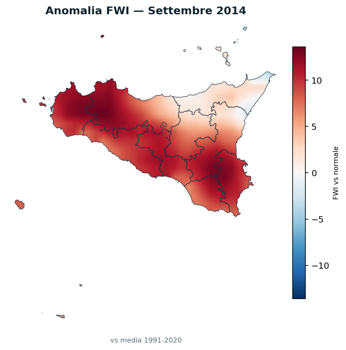 Anomalia vs normale Settembre 2014
