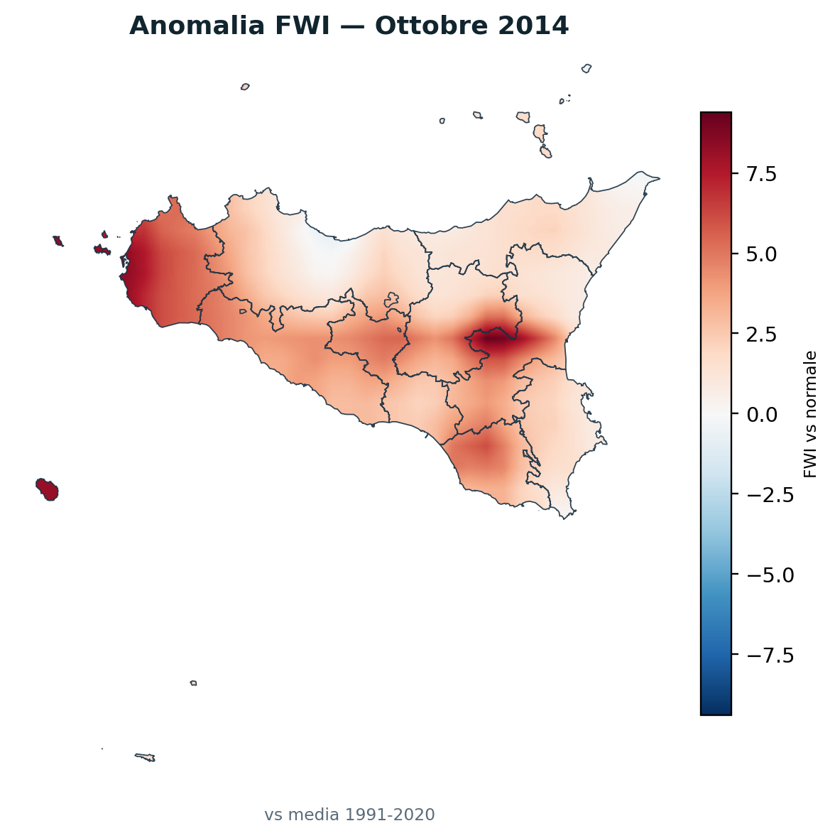 Anomalia vs normale Ottobre 2014